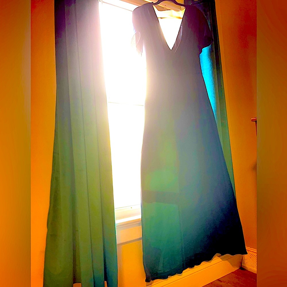 French Blue Satin Gown, Jenny Yoo “Raya” Size 18
